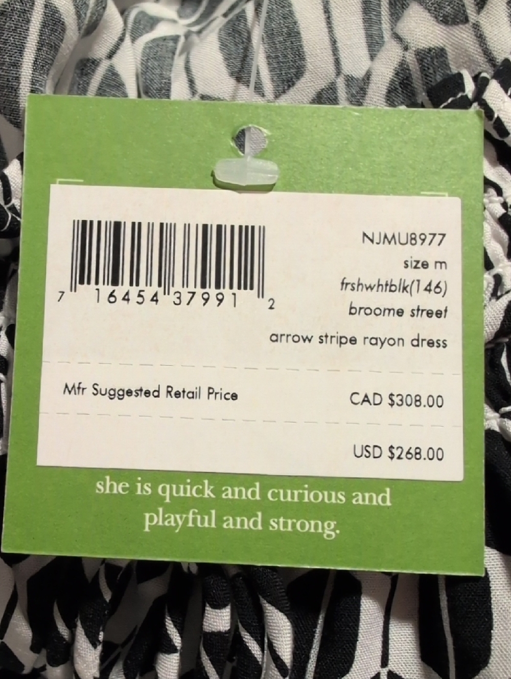 NWT kate spade Arrow Striped Rayon Dress Medium Knee Length - Picture 12 of 13